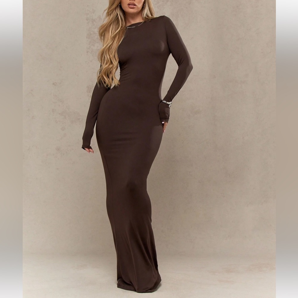 Misguided Chocolate Maxi Dress